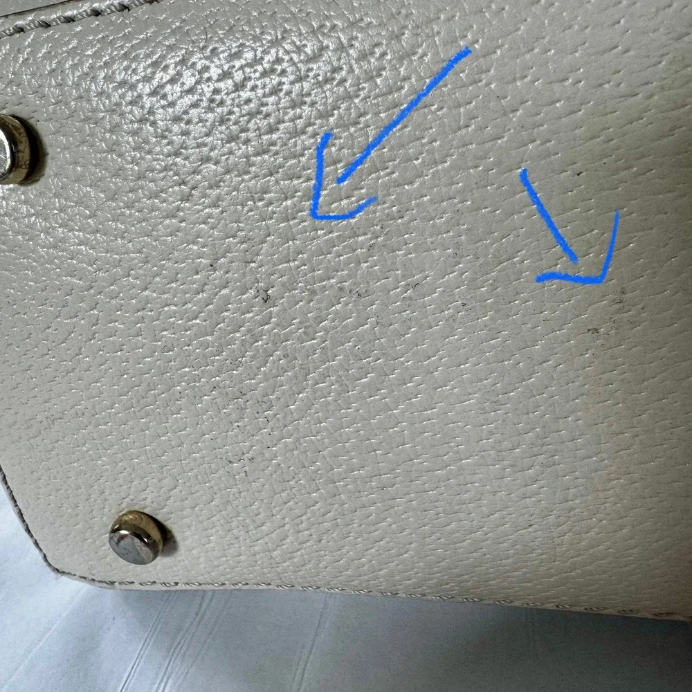 Kate Spade Wellesley Madea Satchel Cream Pebbled Leather‎ Oxblood Trim
